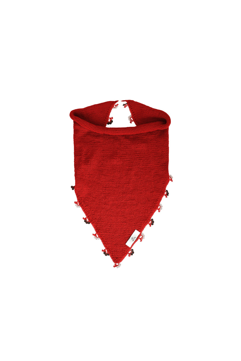Kırmızı Küçük İşlemeli Bandana