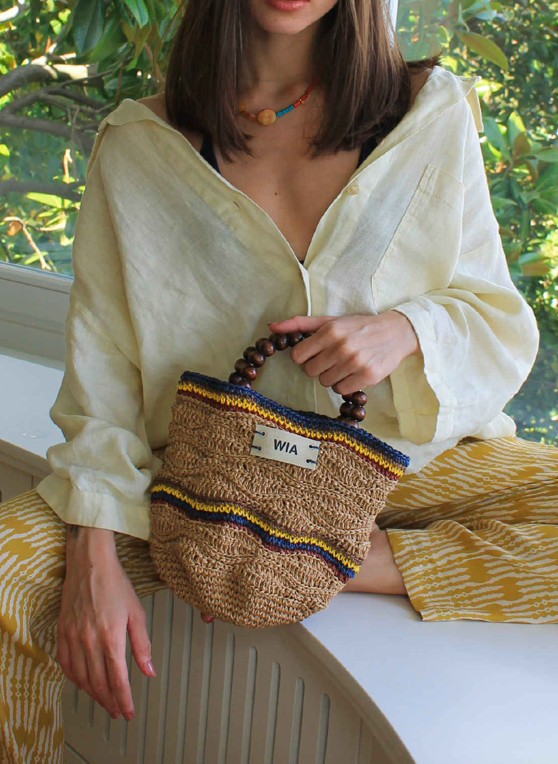 Kahve Boncuklu Çanta