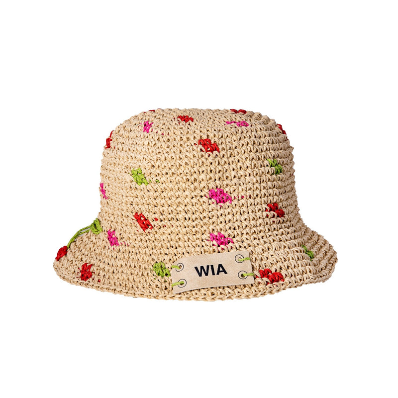 Cherry Straw Bucket Hat