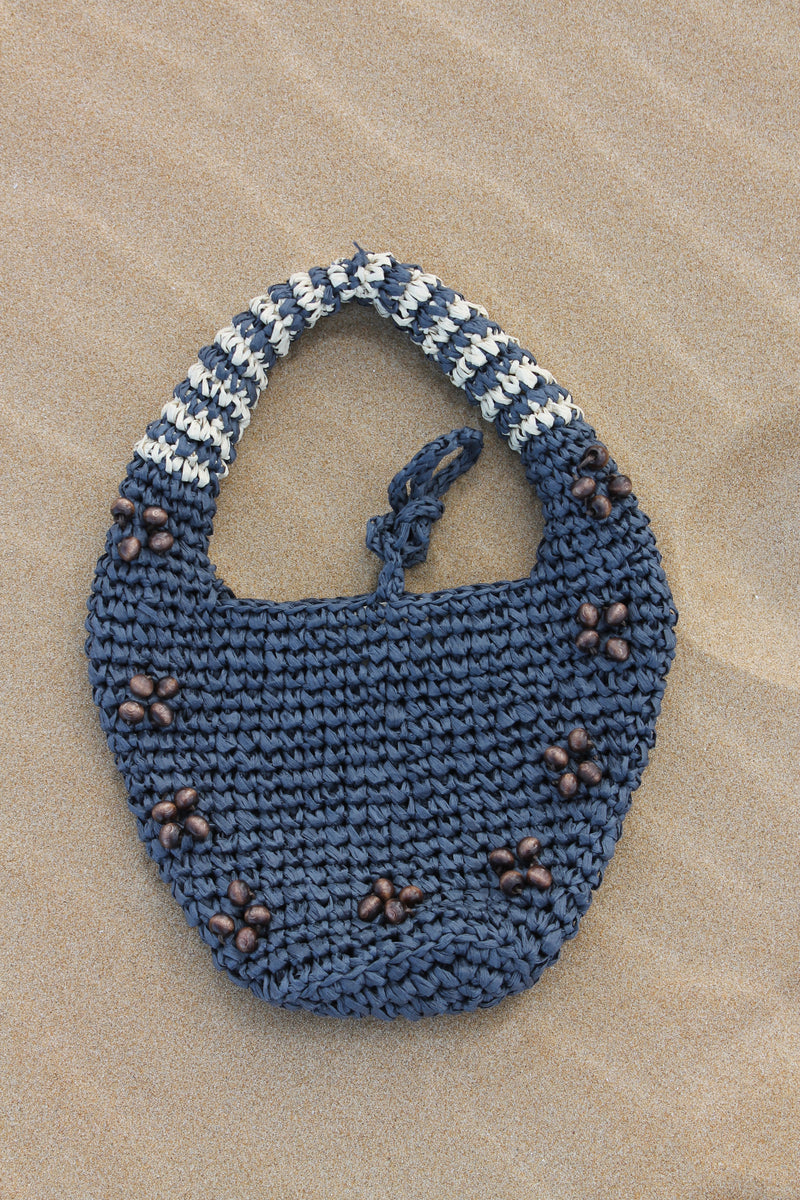 Beaded Boho Bag Navy