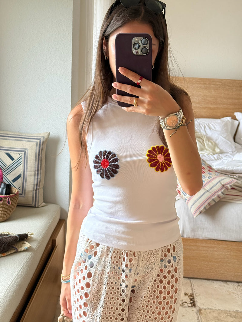 Flower Embroidery Top