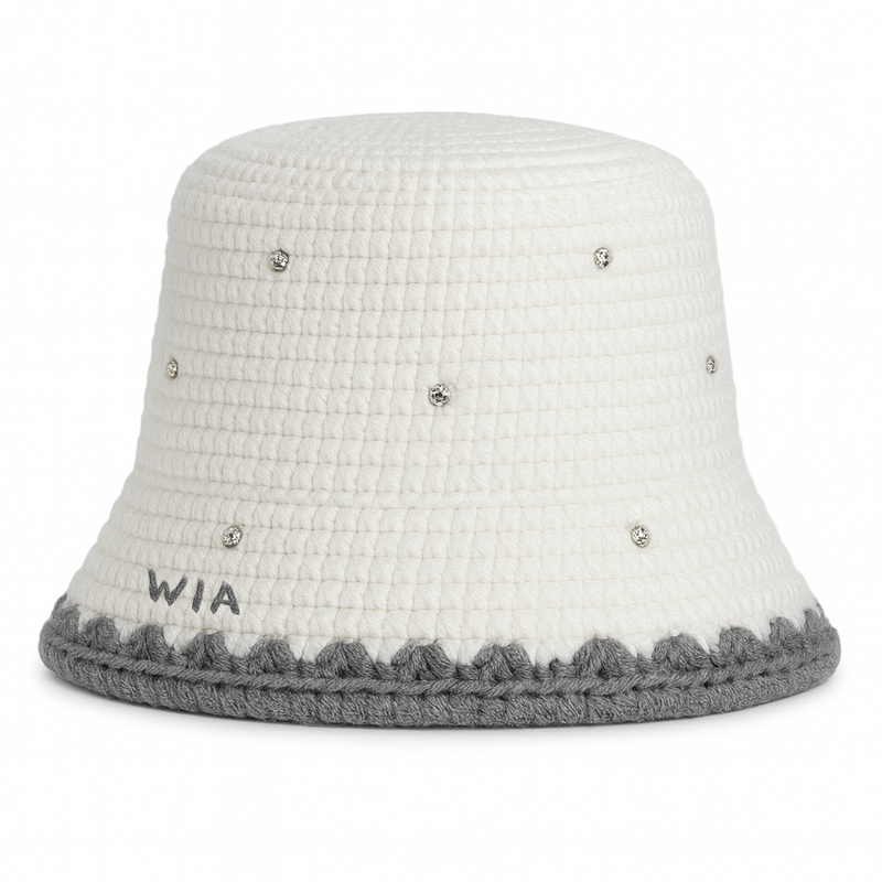 Gem Bucket Hat in White