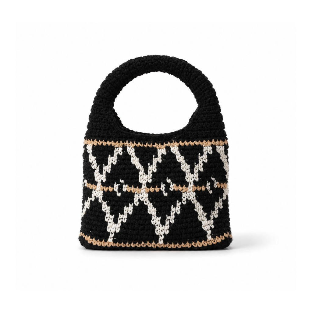 Bej Küçük Wool Hobo Bag