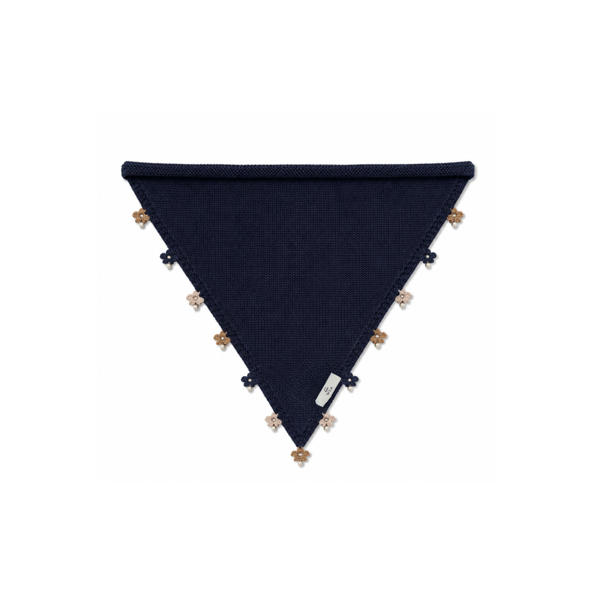 Navy Small Embroidered Bandana