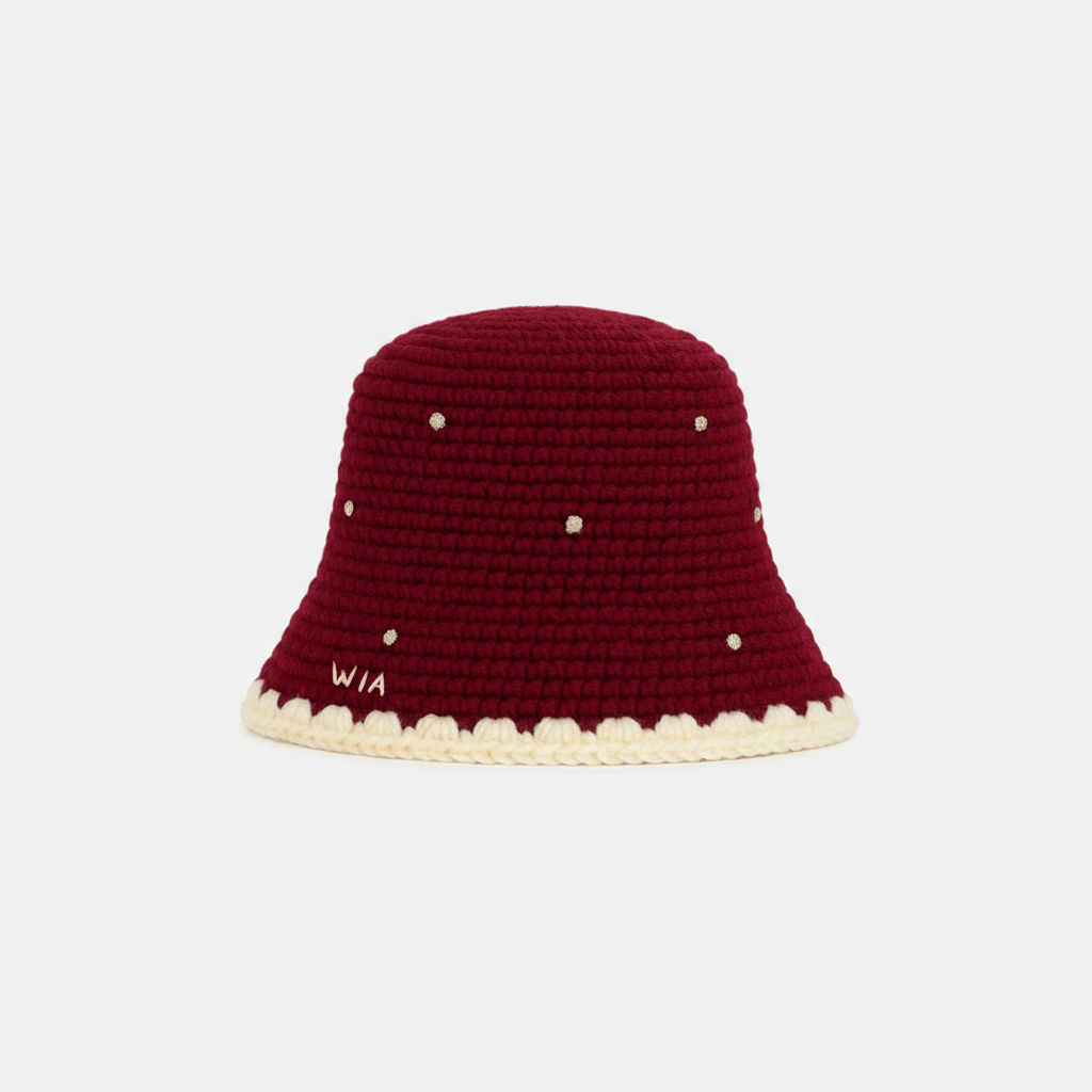 Koyu Kırmızı Gem Kova Şapka