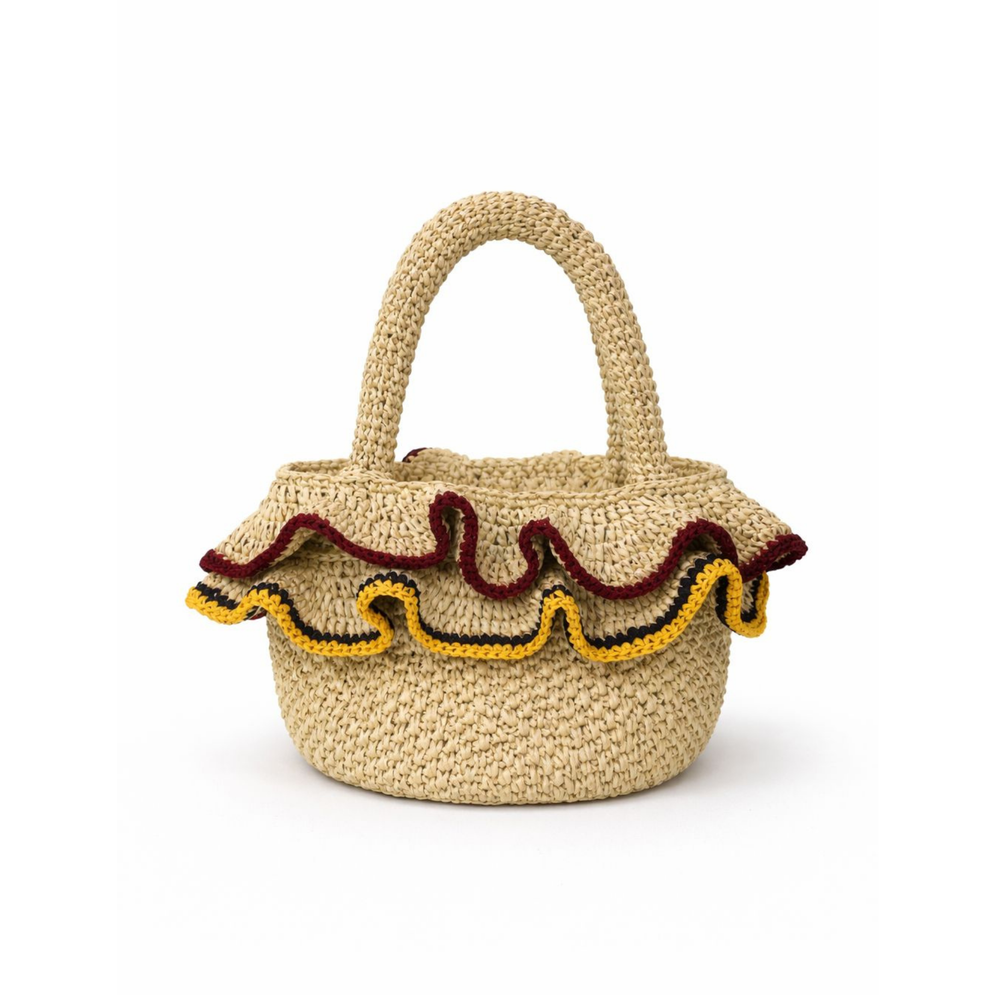 Fırfırlı Sarı Sepet Çanta