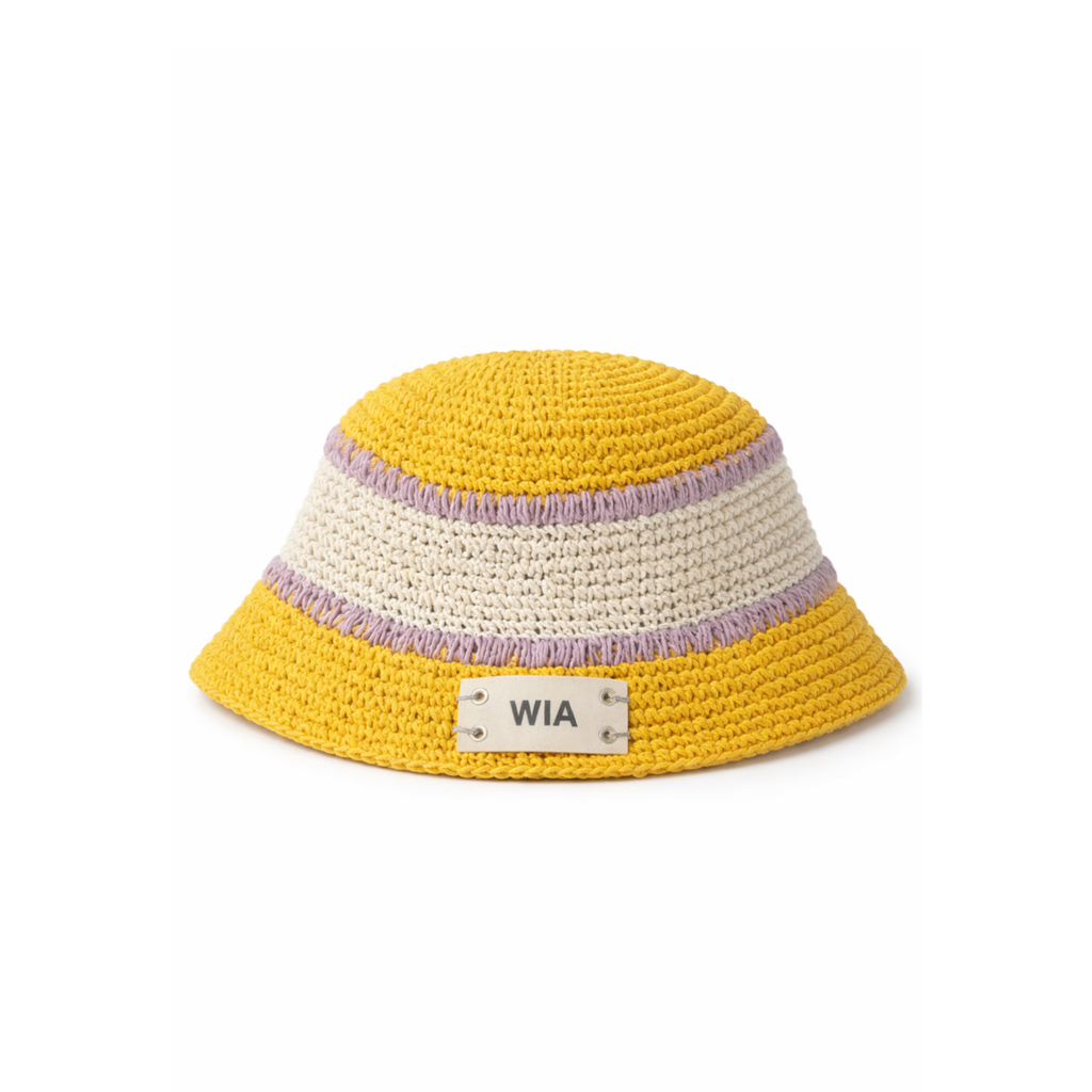 Straw Bucket Hat in Yellow