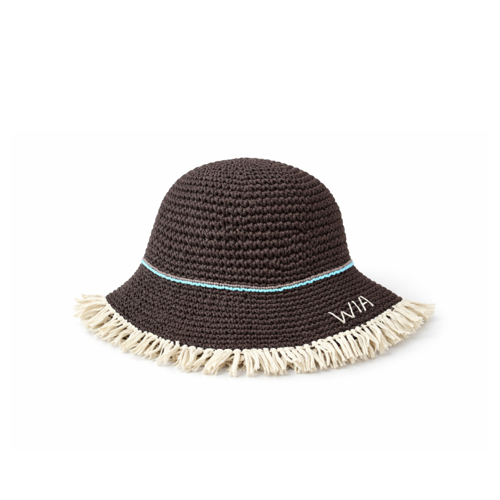 Fringe Bucket Hat Brown