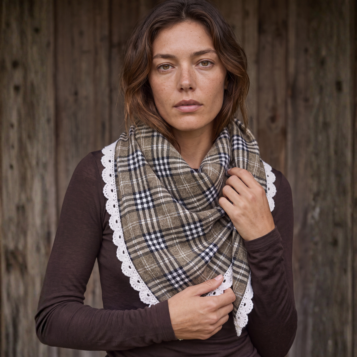 Large Ekosè Shawl Green