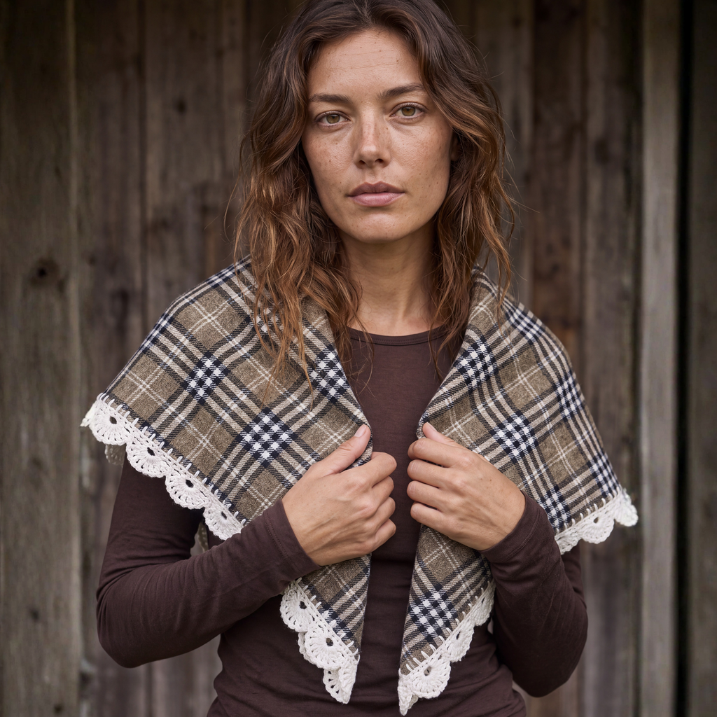 Large Ekosè Shawl Green