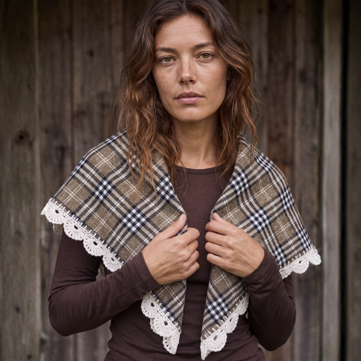 Large Ekosè Shawl Green