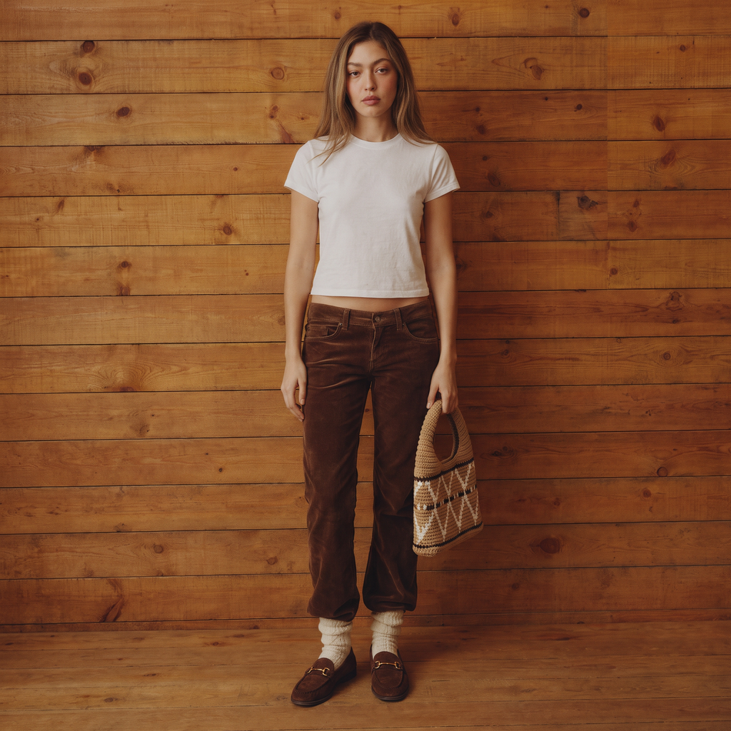 Bej Küçük Wool Hobo Bag