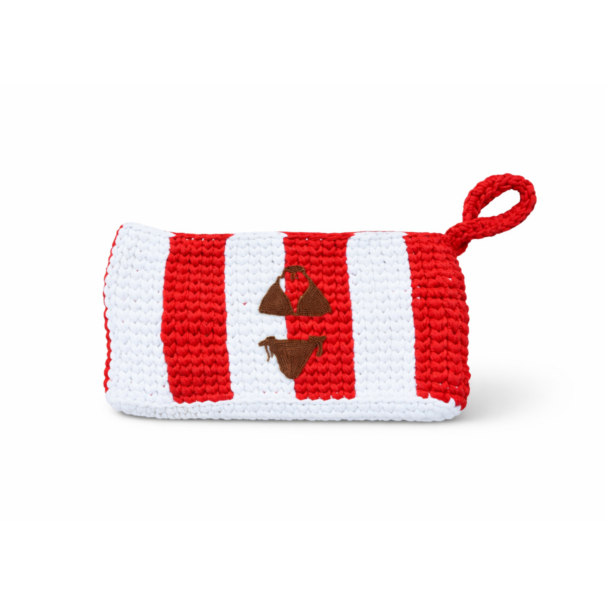 Kırmızı Çizgili Bikini Clutch