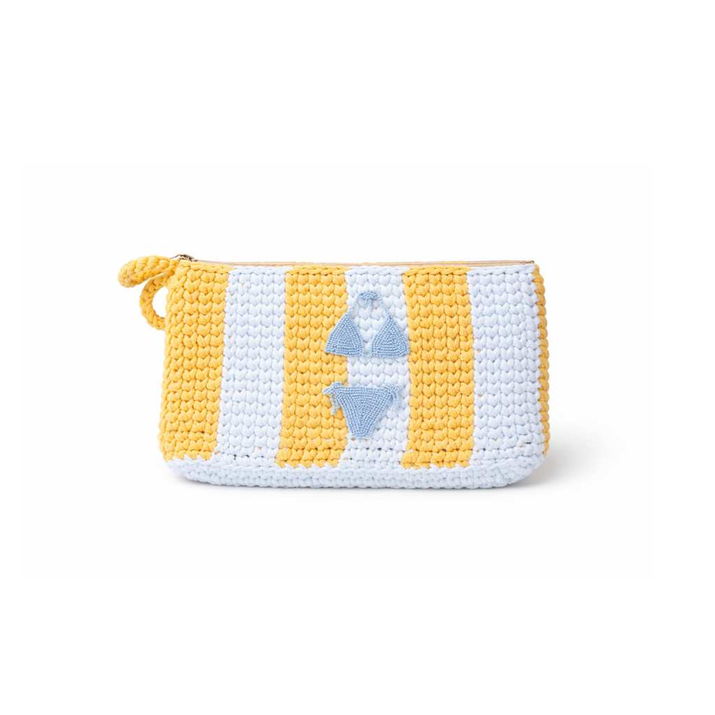 Striped Bikini Clutch Yellow