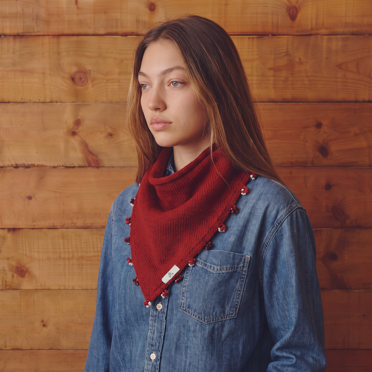 Kırmızı Küçük İşlemeli Bandana