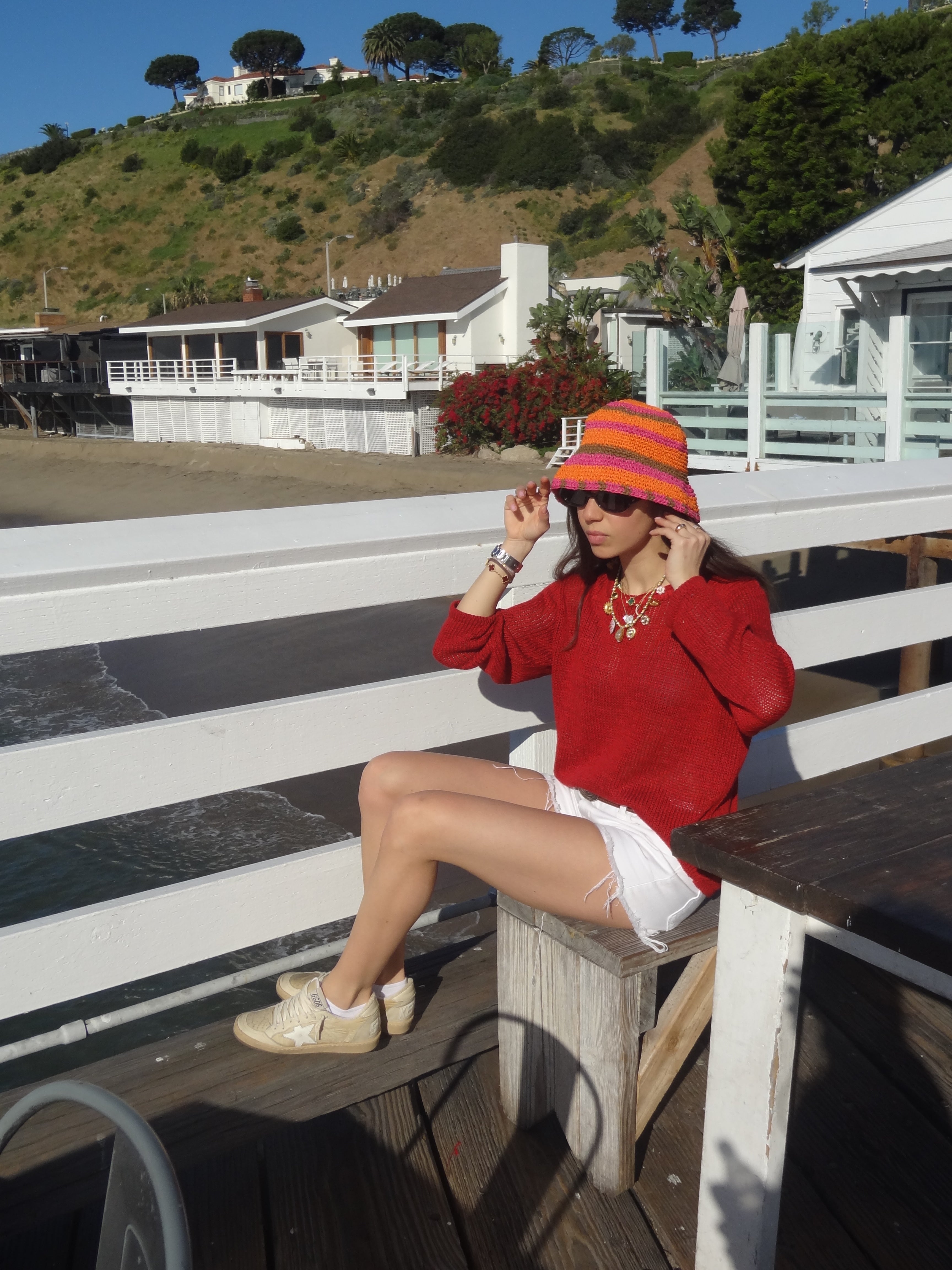 Striped Bucket Hat in Pink & Orange