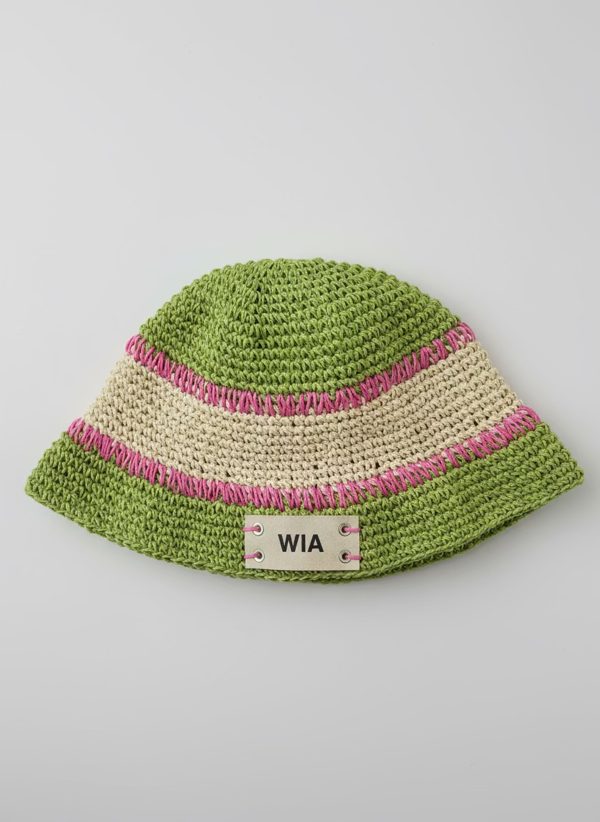 Yeşil Hasır Kova Şapka