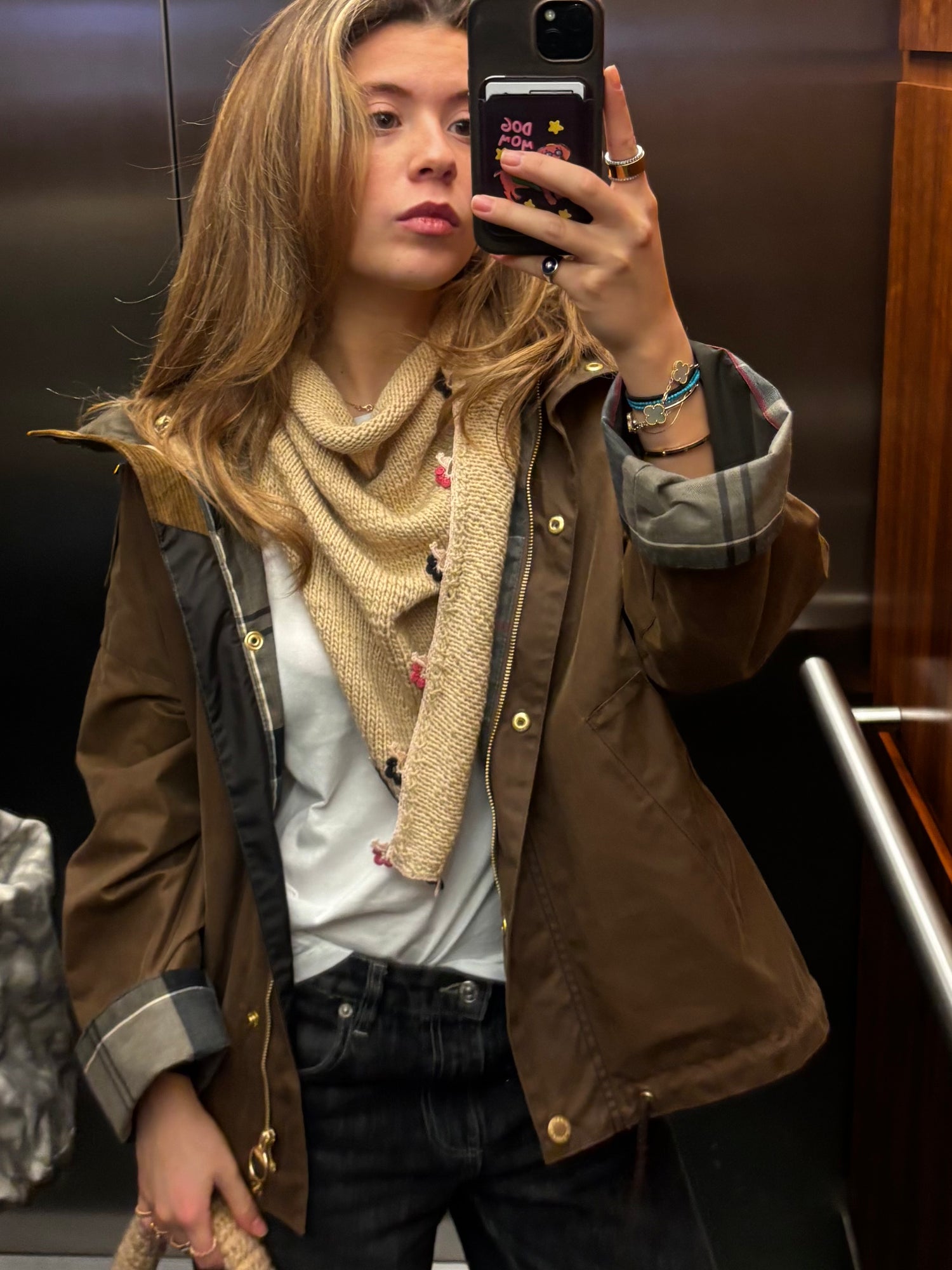 Bej Küçük İşlemeli Bandana