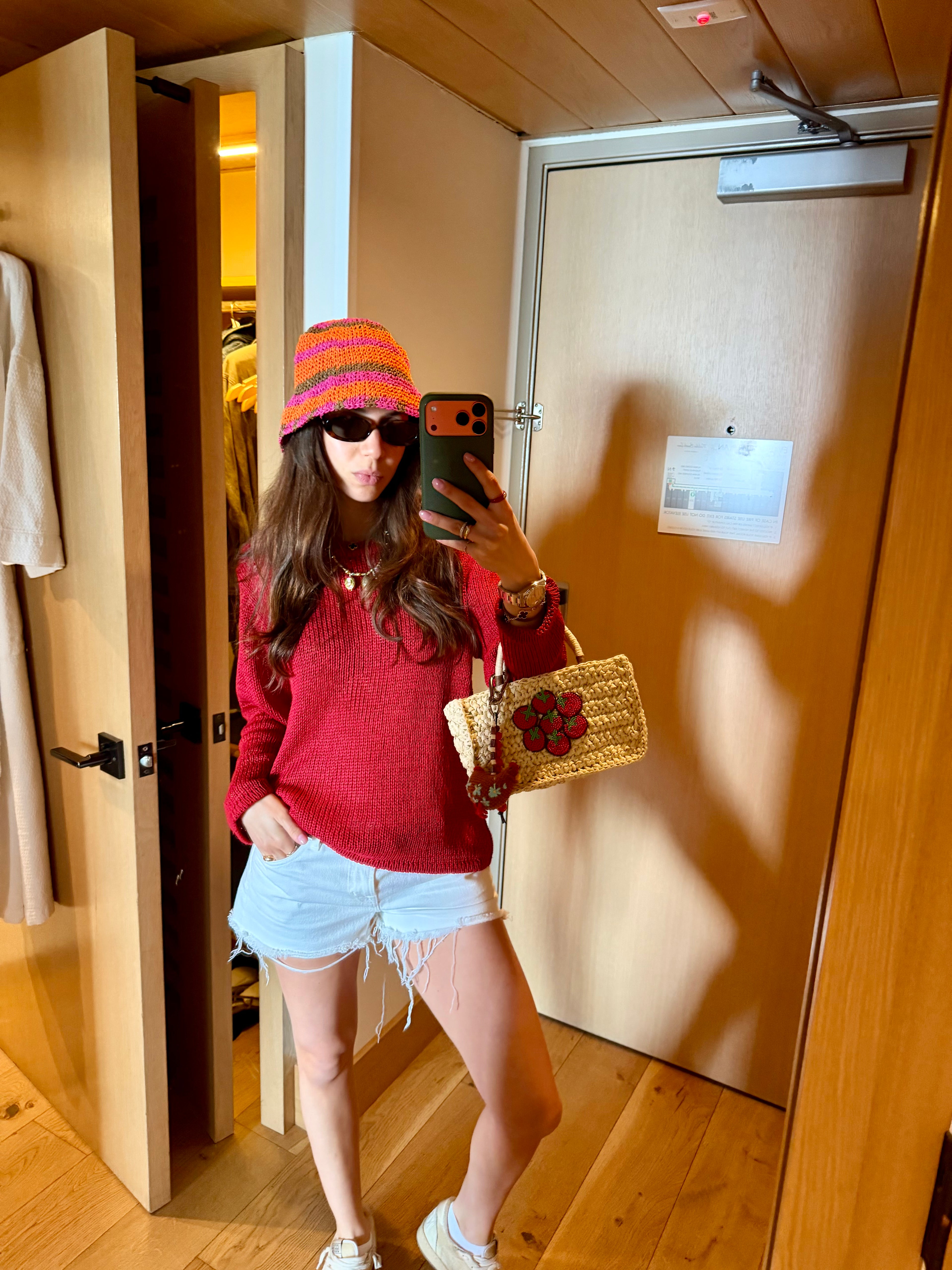 Striped Bucket Hat in Pink & Orange