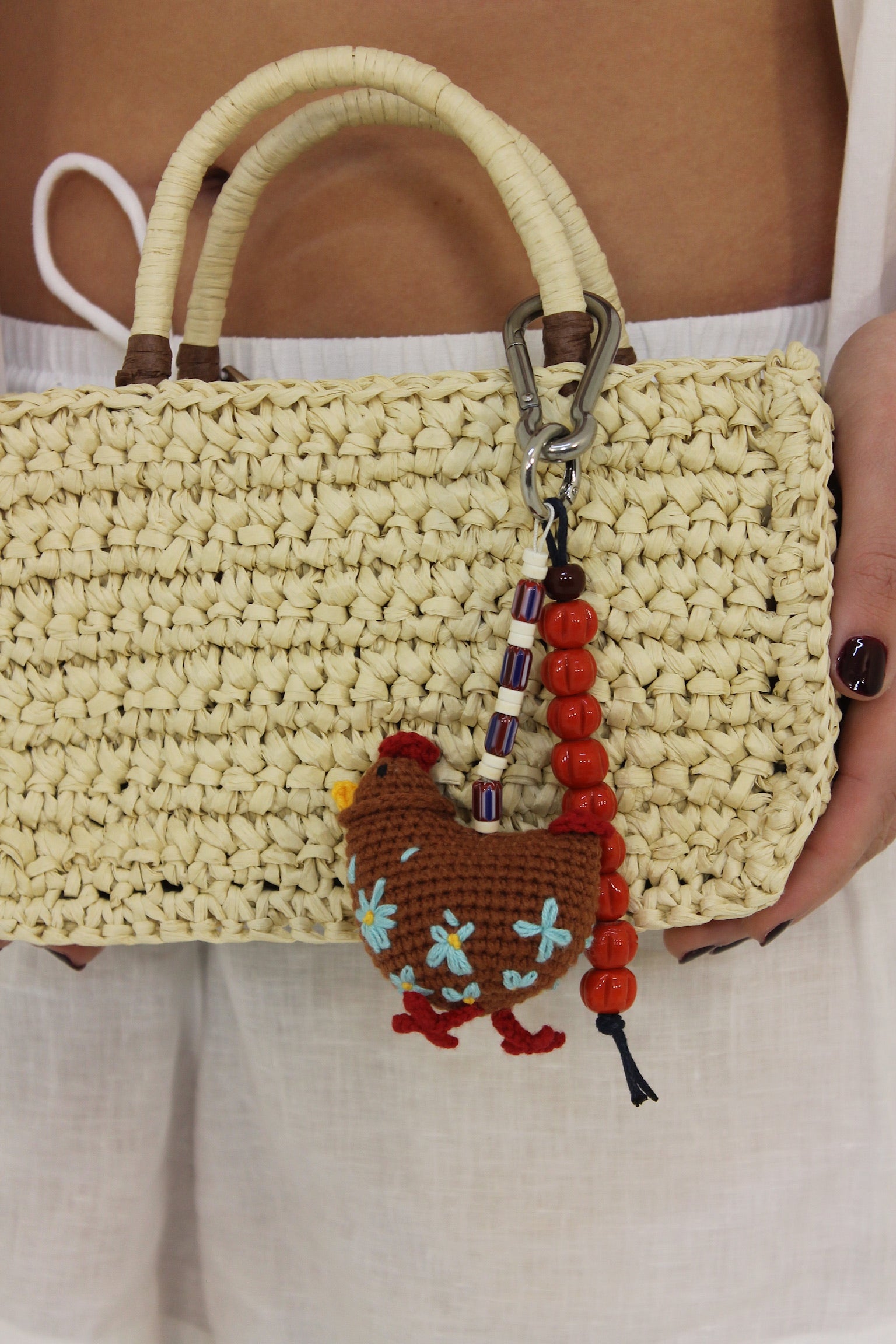 Brown Chicken Bag Charm