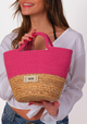 Pink Color-Block Bucket Bag