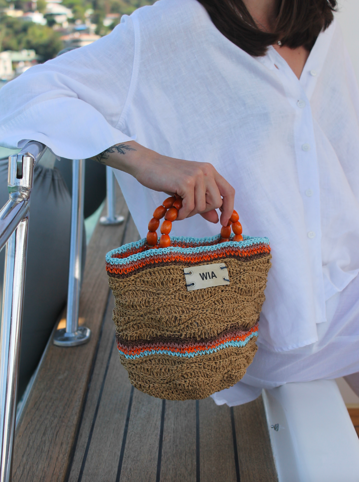 Beaded Bag in Peach