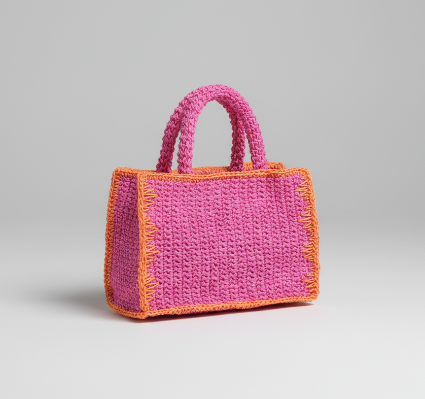 Turuncu ve Pembe Lili Çanta