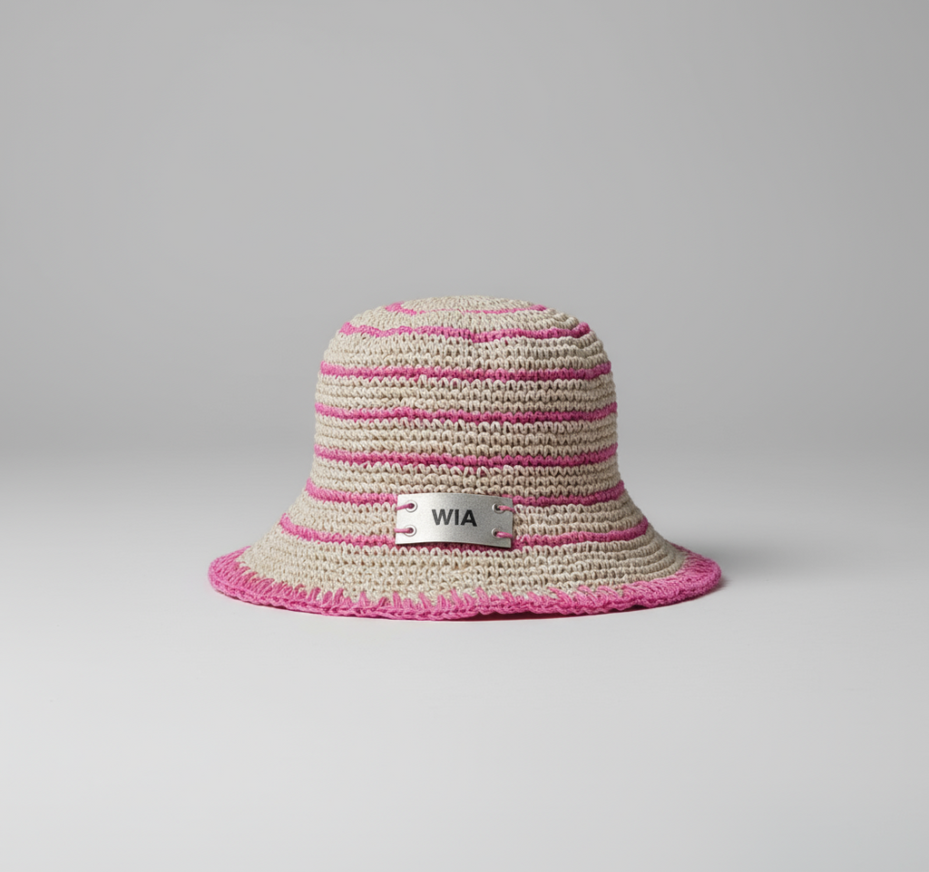 Pembe Çizgili Kova Şapka