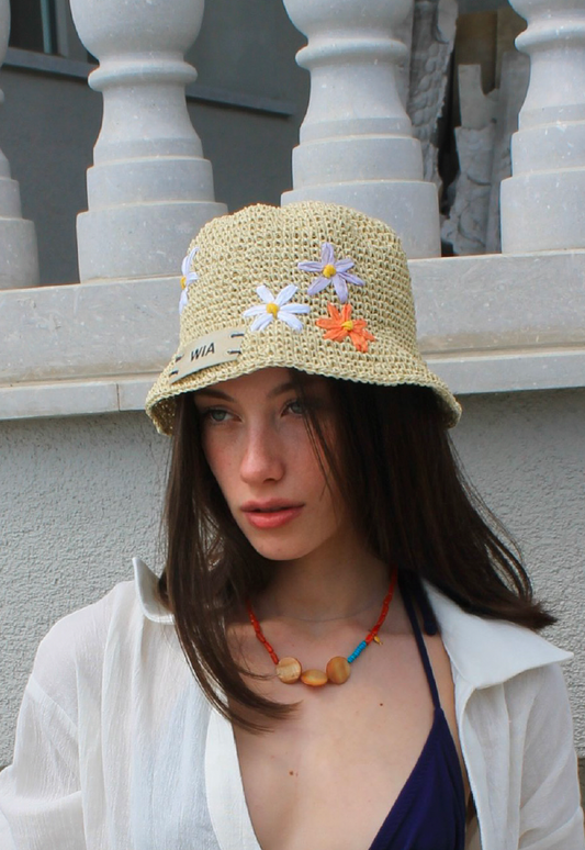 Blossom Straw Bucket Hat