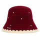Gem Bucket Hat in Dark Red