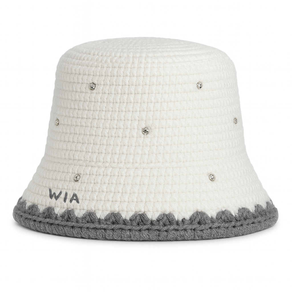 Gem Bucket Hat in White